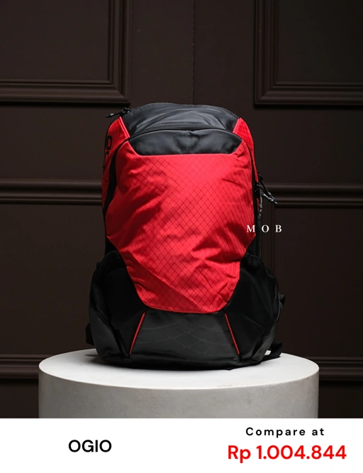 Image of OGBAG02006C Basic Backpack Black Red