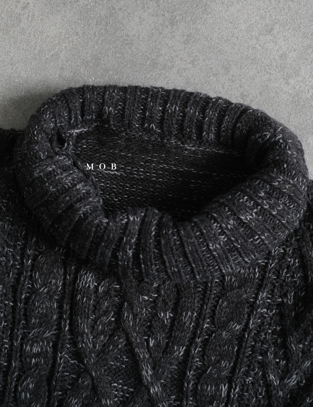 CHSSW01003 Cable Turtle Sweater Dark Grey (S ONLY)