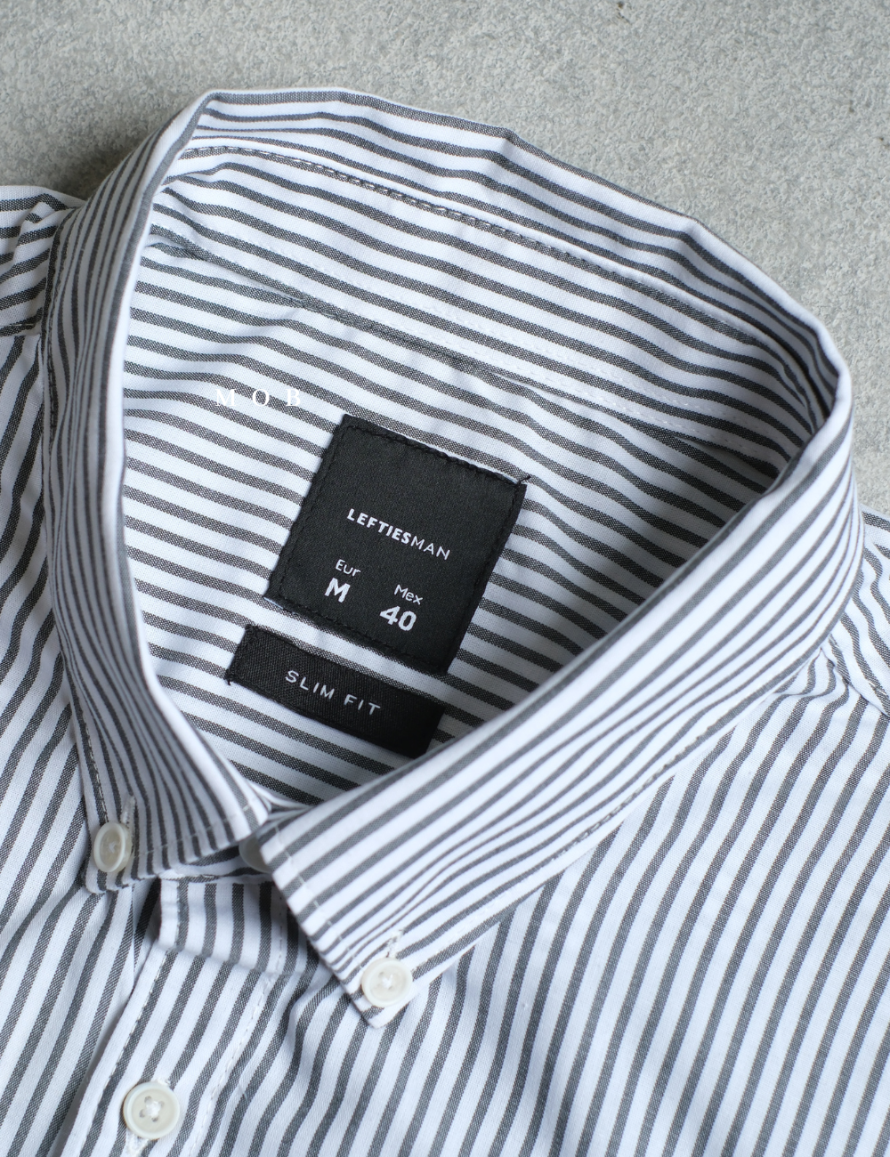 LFTLSS01002A Slim LS Shirt Grey Striped