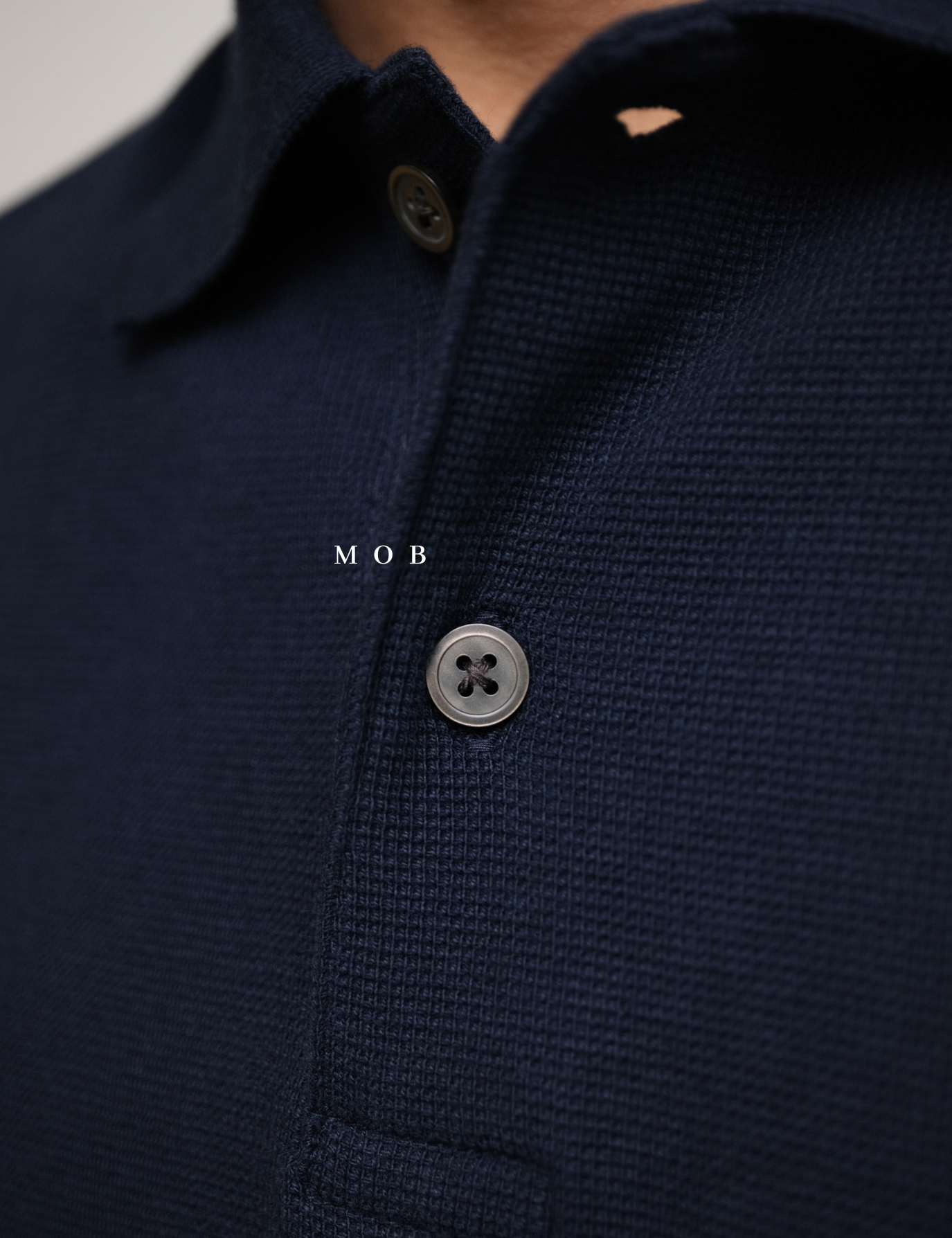 UNQPS01001 Waffle Polo Shirt Navy
