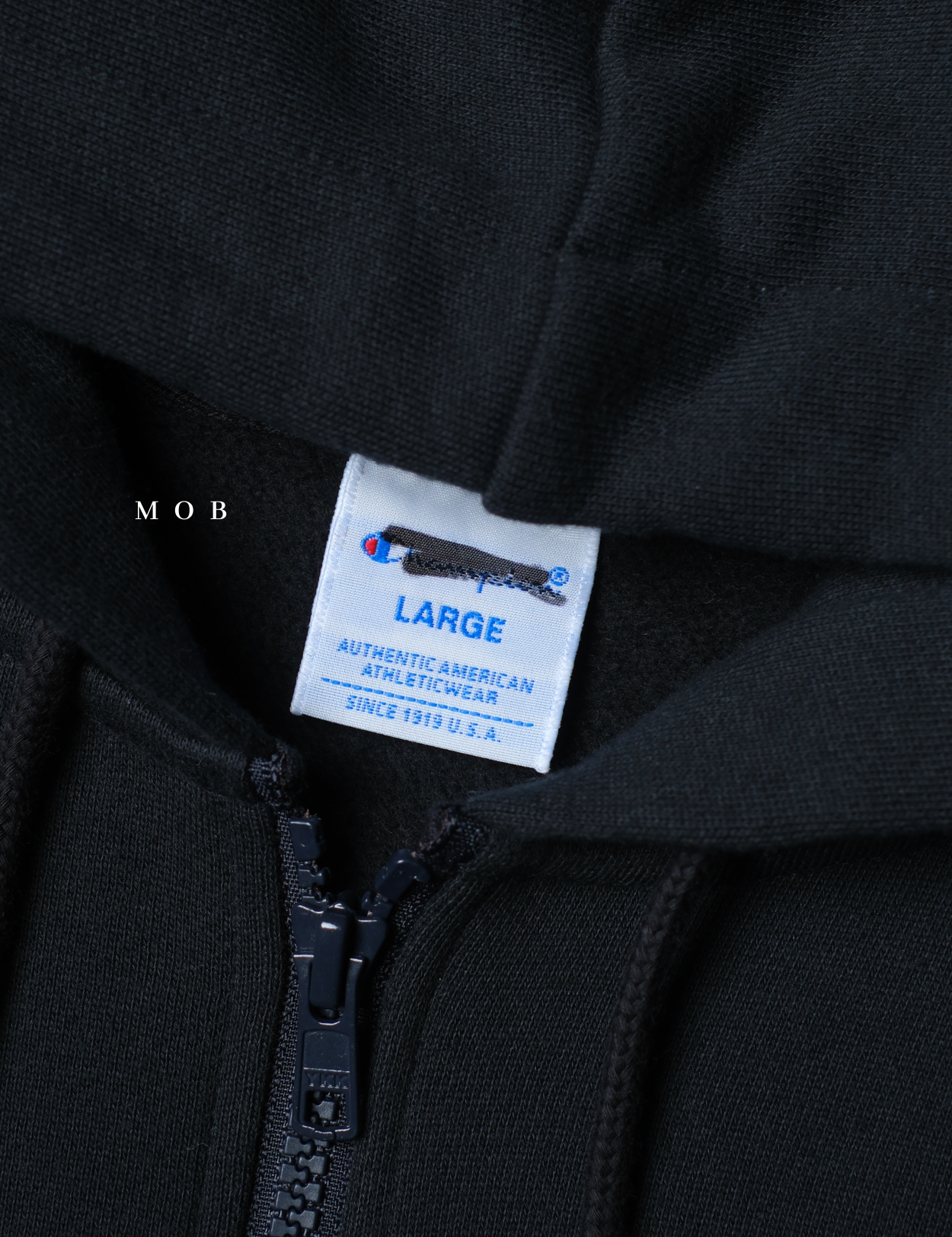 CHMPFZ05001C Basic Small Logo Full Zip Hoodie Midnight Navy