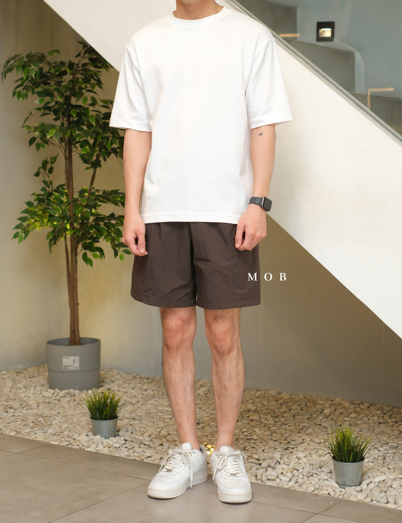 FLSR01001A Ripstop Cargo Crotch Shorts Dark Brown