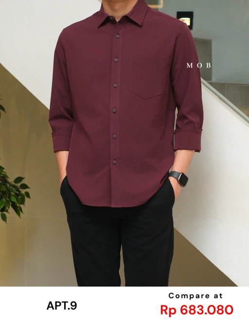 Image of APTLSS02001C STANDARD Performance LS Shirt Maroon