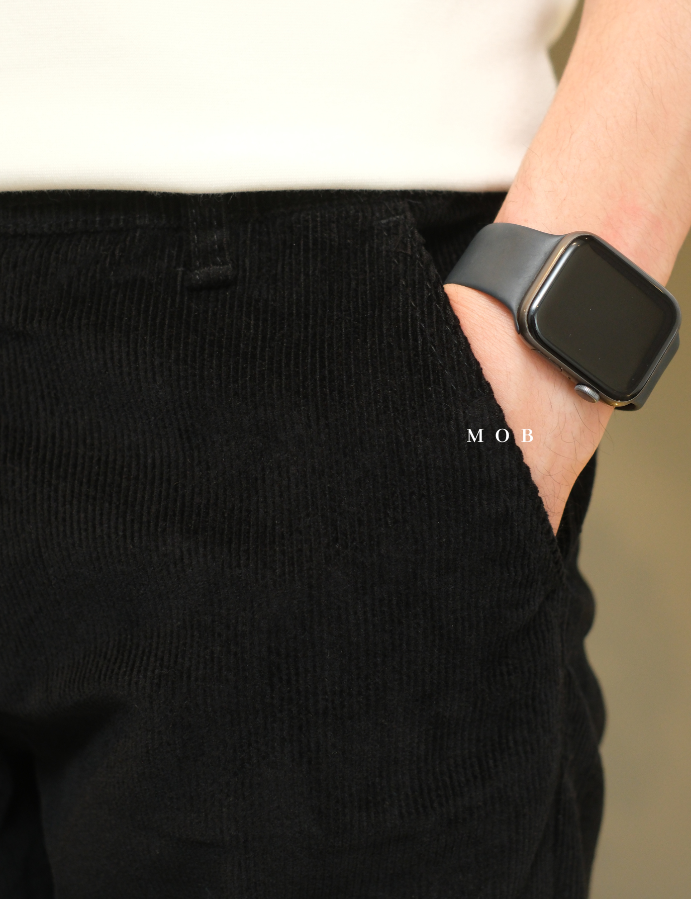 HMPT12001A Slim Corduroy Pants Black