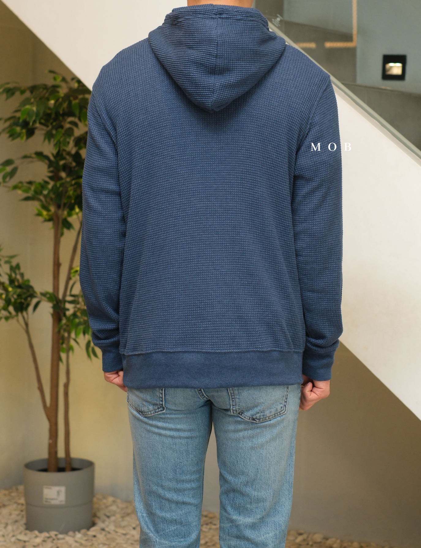 ONHOD08004 Waffle Pullover Hoodie Navy