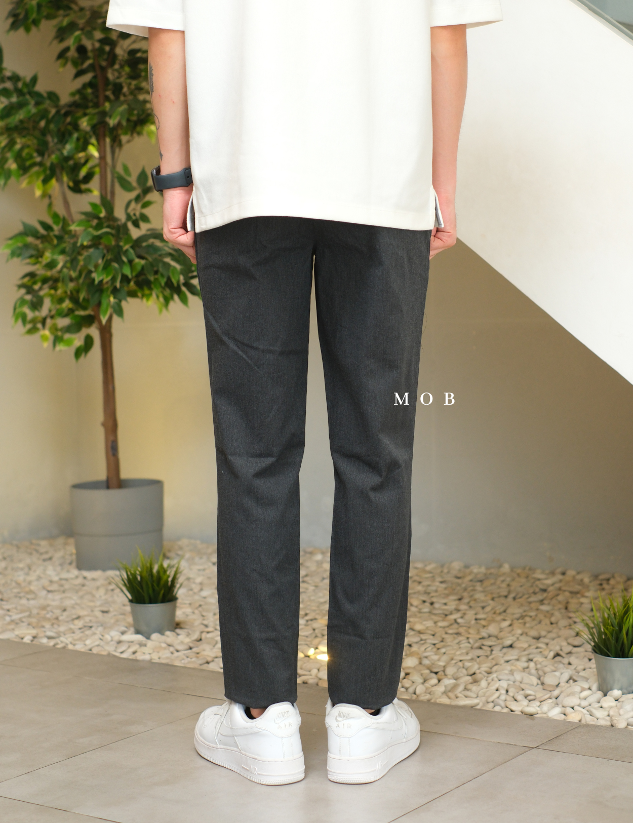 EXPT1804B Slim Stretch Pants Dark Grey Misty