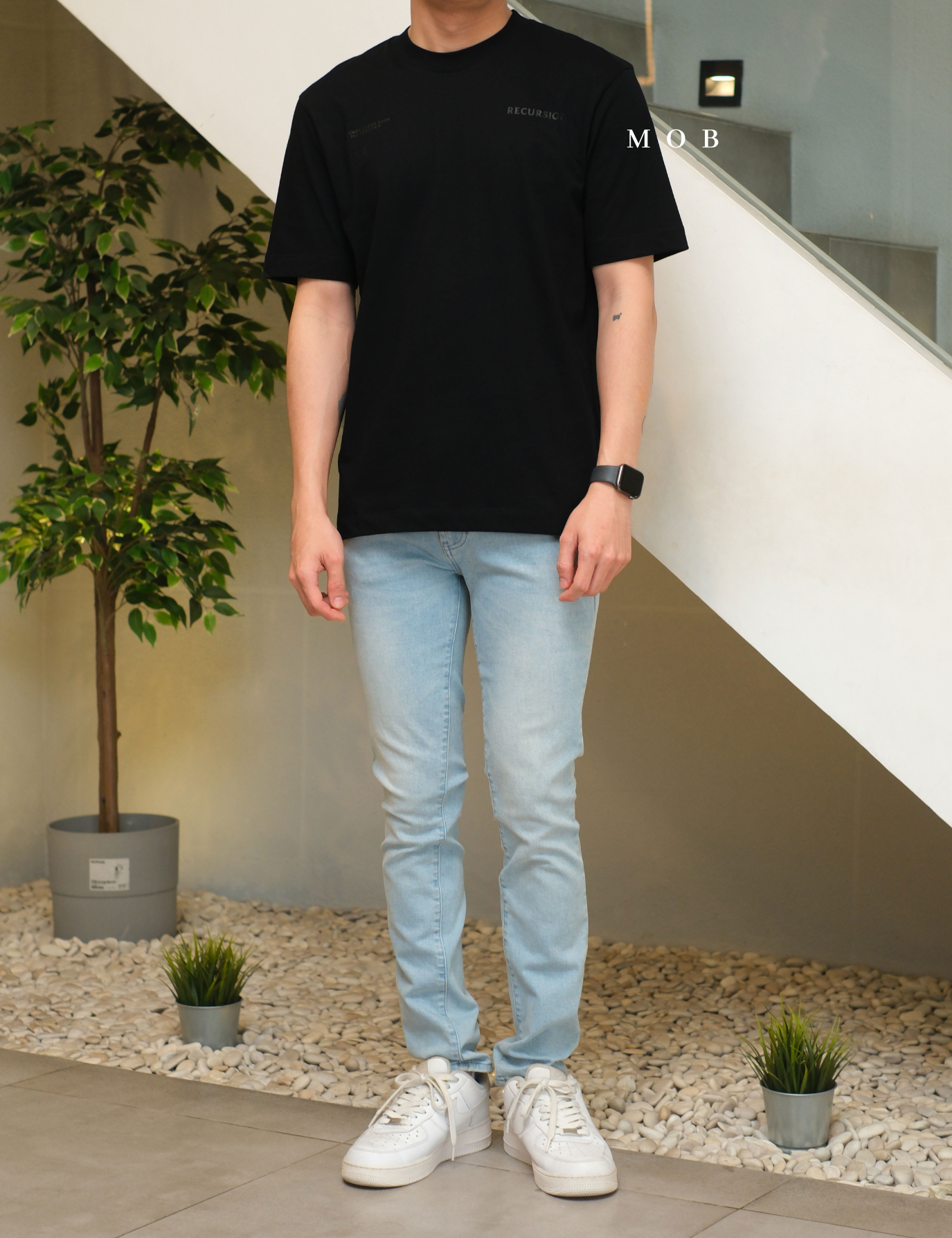 ARK01SST055 Recursion T-shirt Obsidian Black