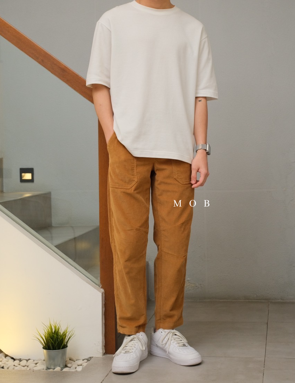 ONPT3902 Corduroy Ankle Pants Brown (L ONLY)