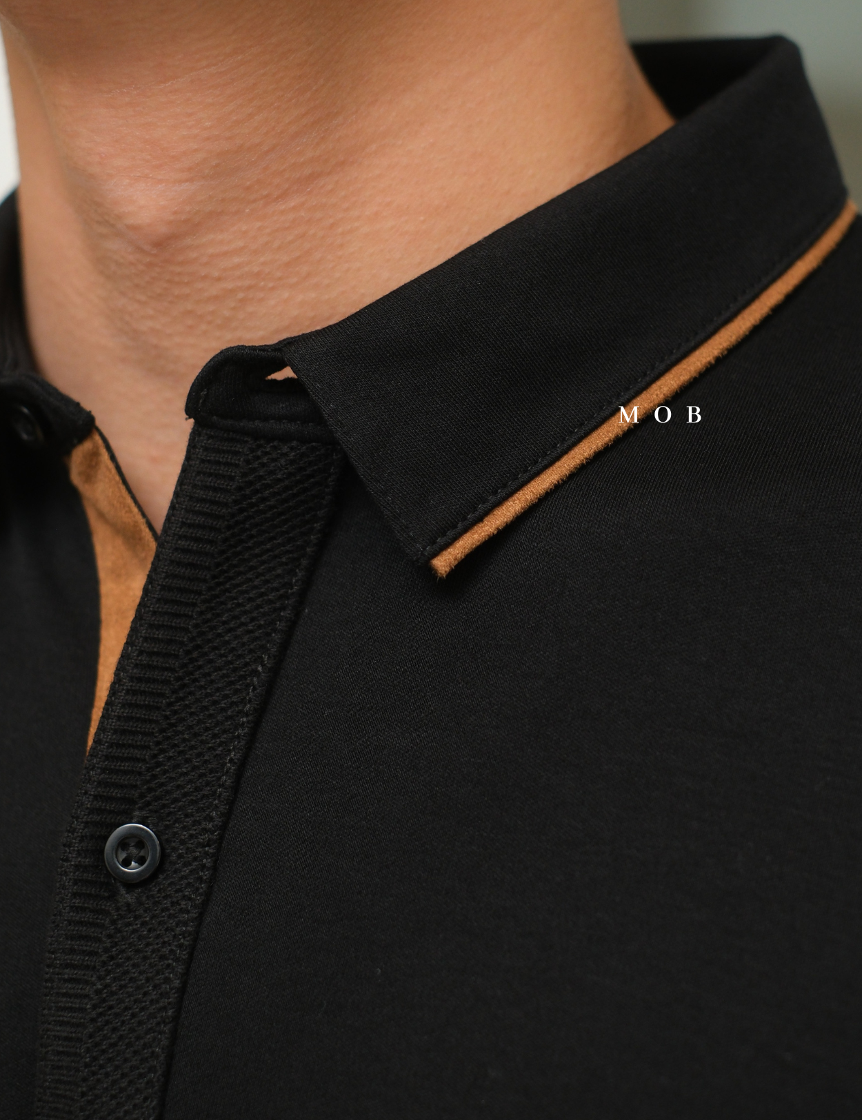 ARK01LSP019 Gentle Polo LS Shirt Obsidian Black