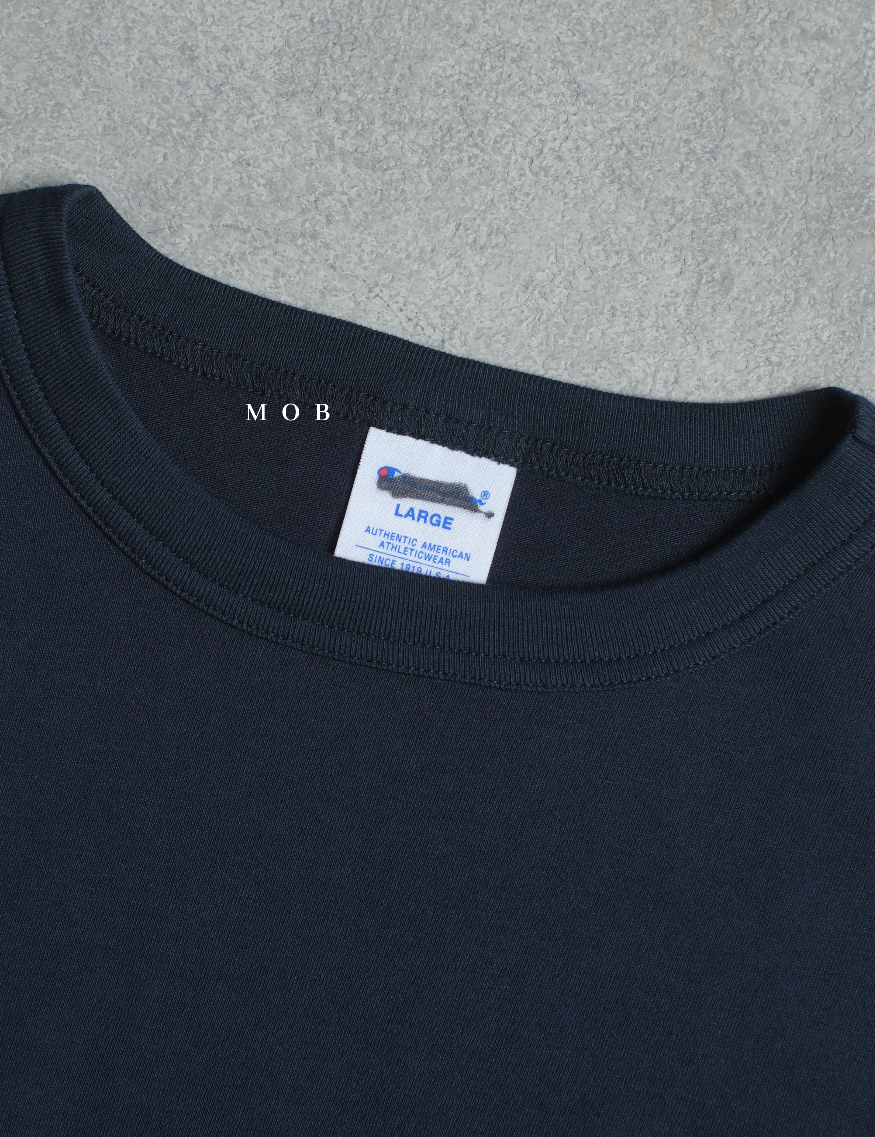 CHMPLST09002A C Small Logo LS Tee Navy
