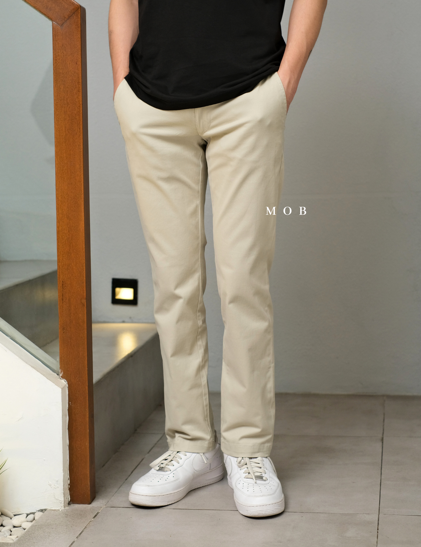 GTPT07003 Slim Stretch Chino Pants Light Beige