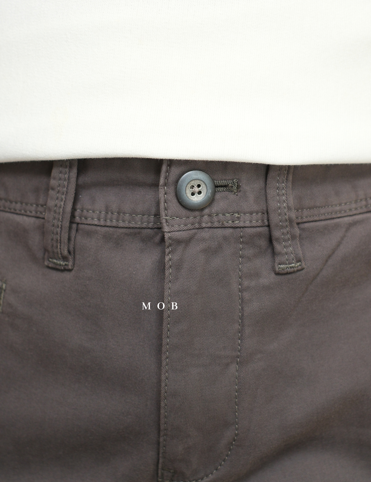 EXPT1805 Slim Garment Dyed Stretch Pants Dark Grey