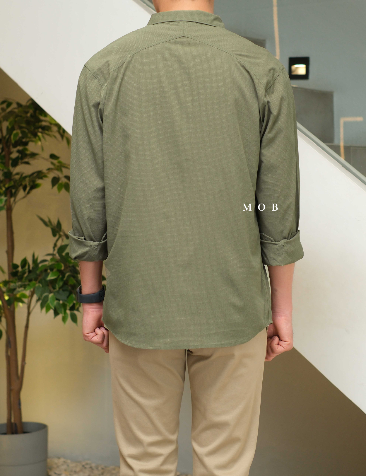 ROALSS01001 Bless Up Mechanical Stretch LS Shirt Light Army