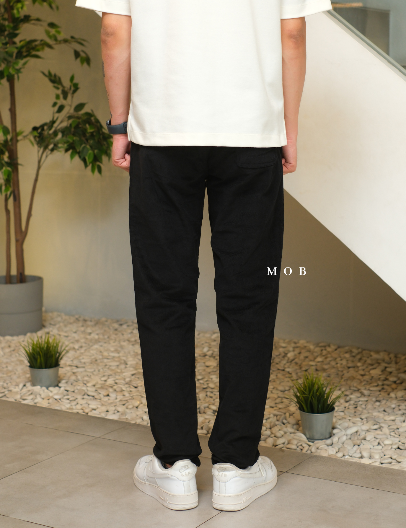 HMPT12001A Slim Corduroy Pants Black
