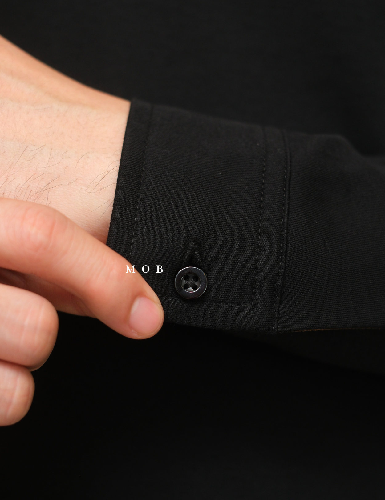 ARK01LSP019 Gentle Polo LS Shirt Obsidian Black