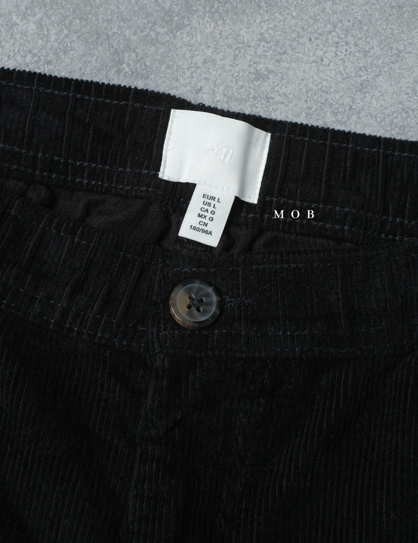 HMPT12001A Slim Corduroy Pants Black