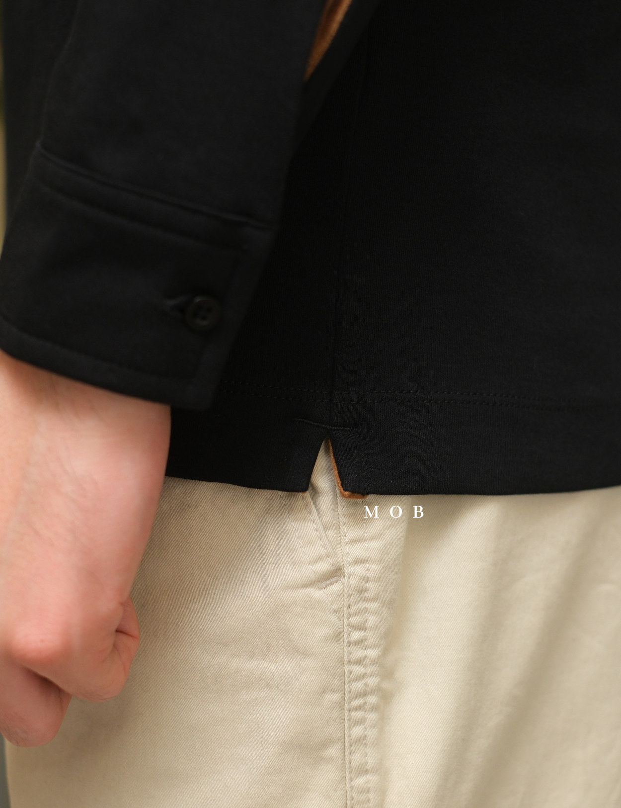ARK01LSP019 Gentle Polo LS Shirt Obsidian Black