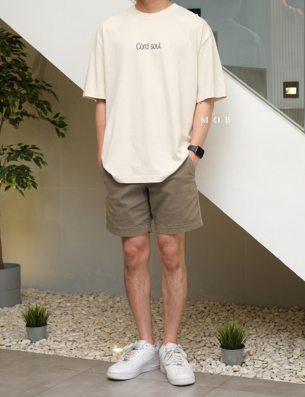 GPSST15030 Cord Soul Graphic SS Tee Light Beige