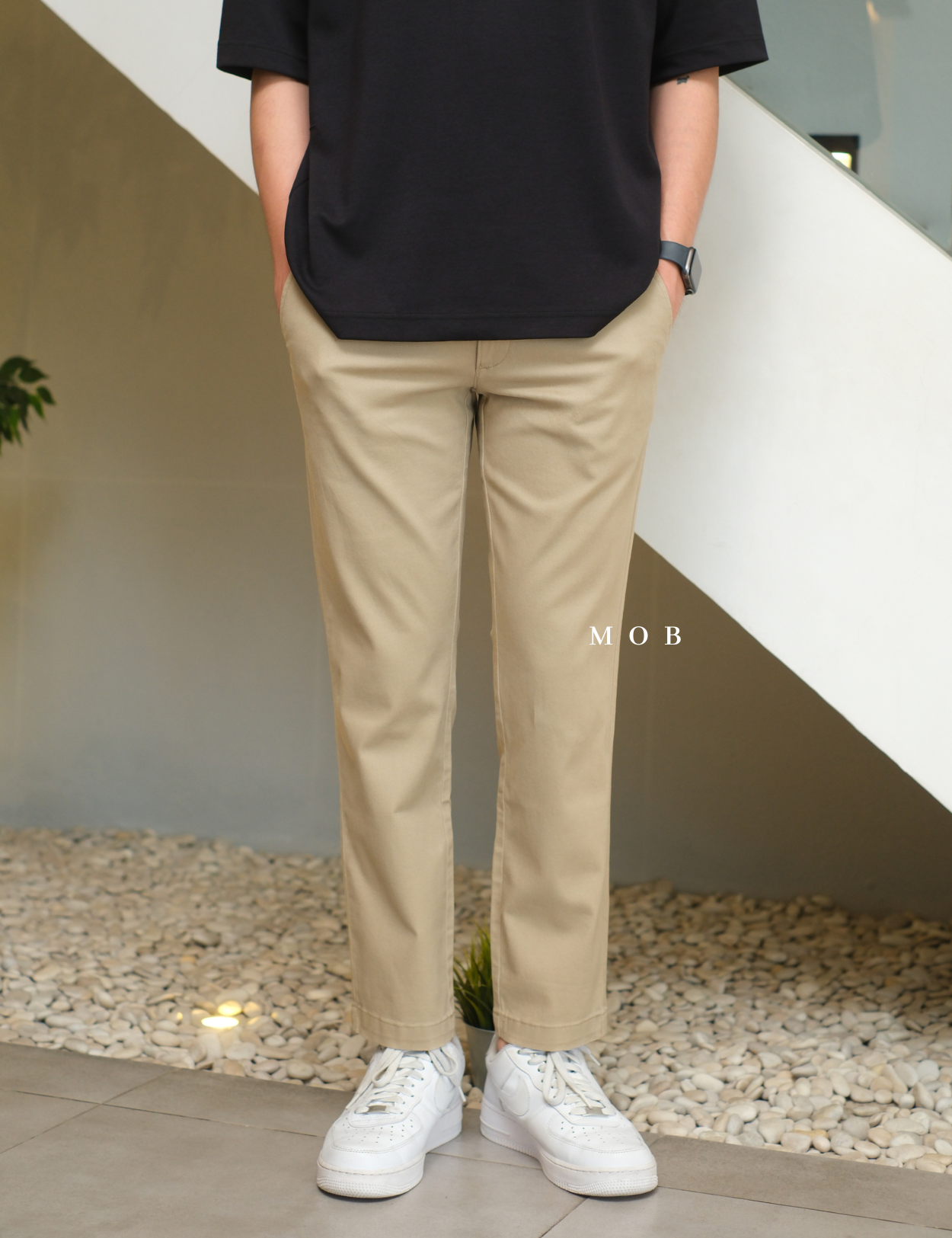 AZEPT01002 Essentials Slim Stretch Chino Pants Khaki