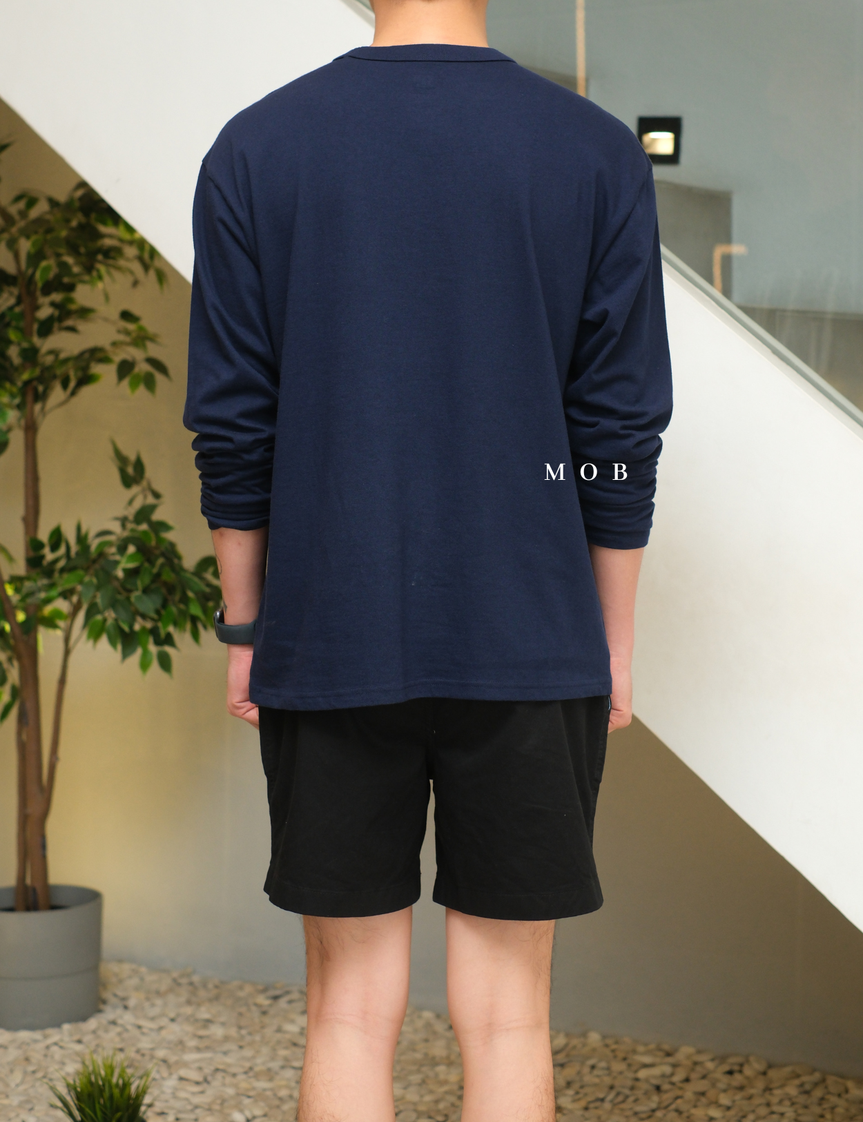 GPLST1111 Big Signature Logo LS Tee Navy