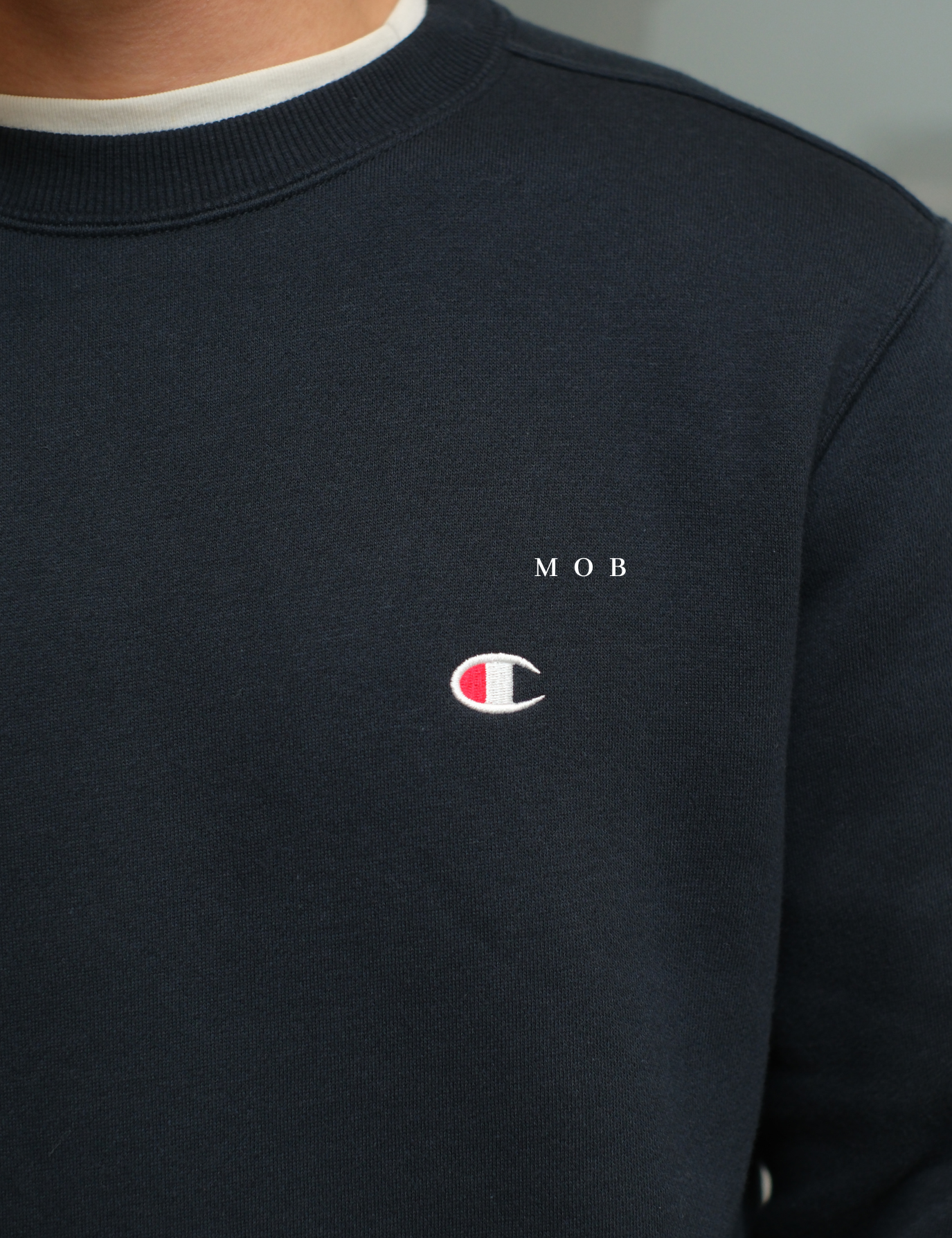 CHMPSW1201C C Small Logo Sweatshirt Midnight Navy