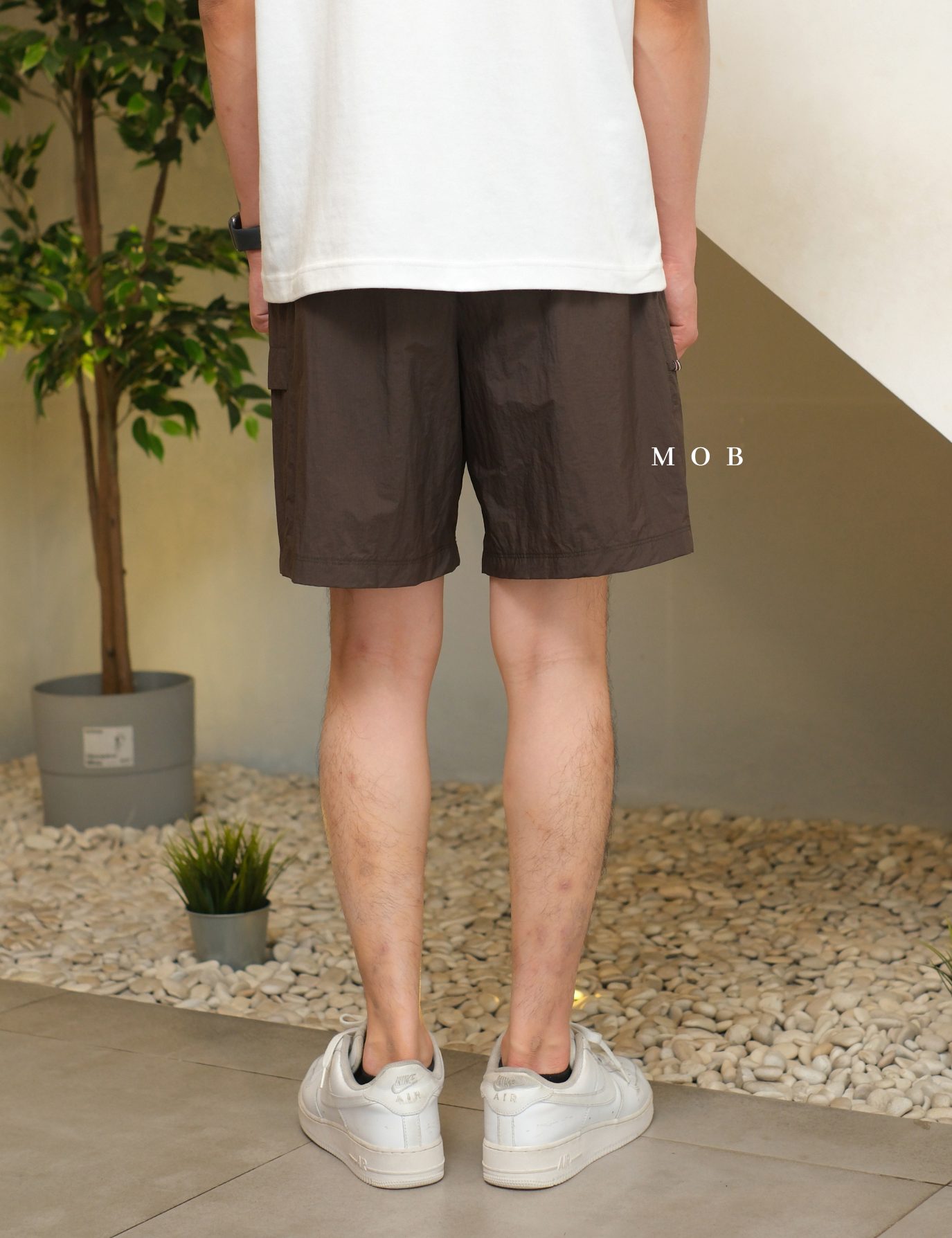 FLSR01001A Ripstop Cargo Crotch Shorts Dark Brown
