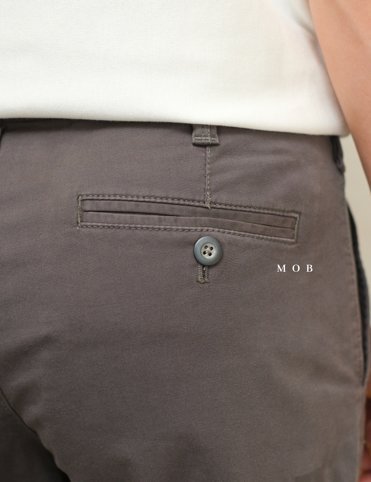 EXPT1805 Slim Garment Dyed Stretch Pants Dark Grey