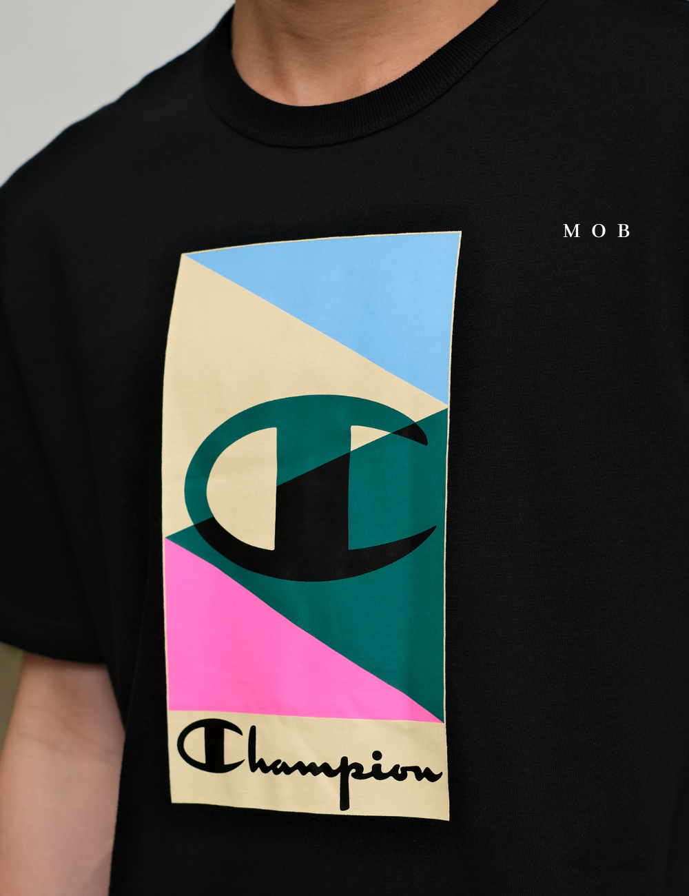 CHMPSST2008A Heritage With Vibrant Logo SS Tee Black 