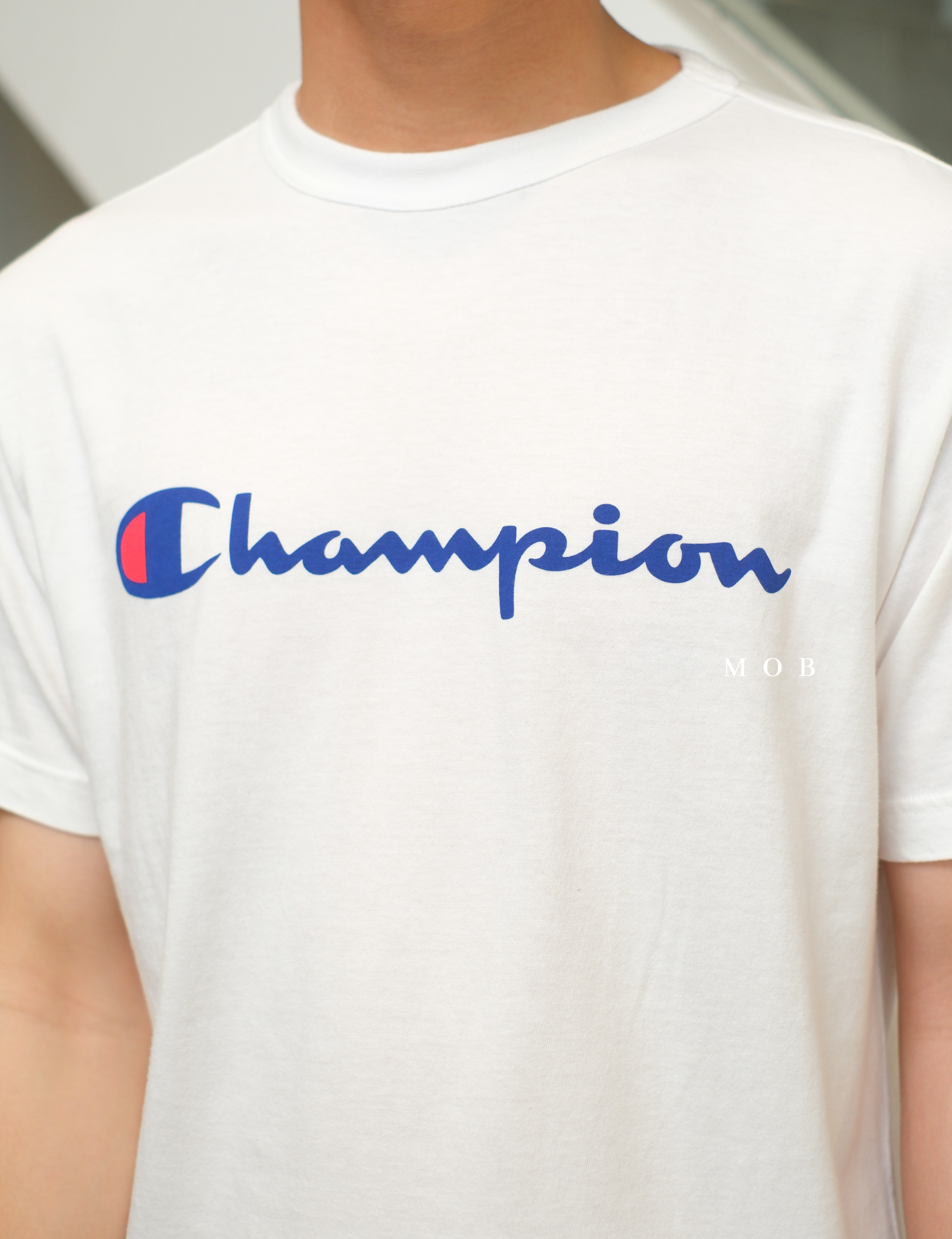 CHMPSST2401B Classic Script Logo SS Tee Broken White