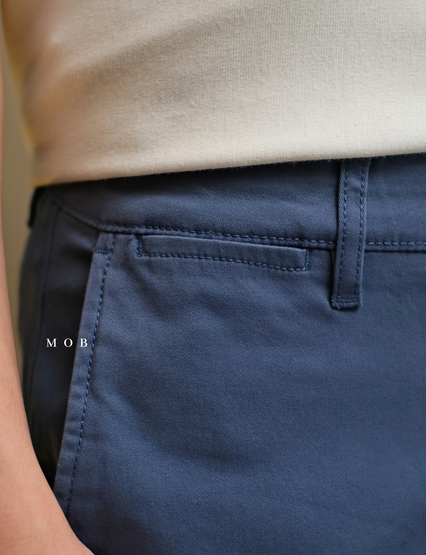 GTPT07004 Slim Stretch Chino Pants Steel Blue 