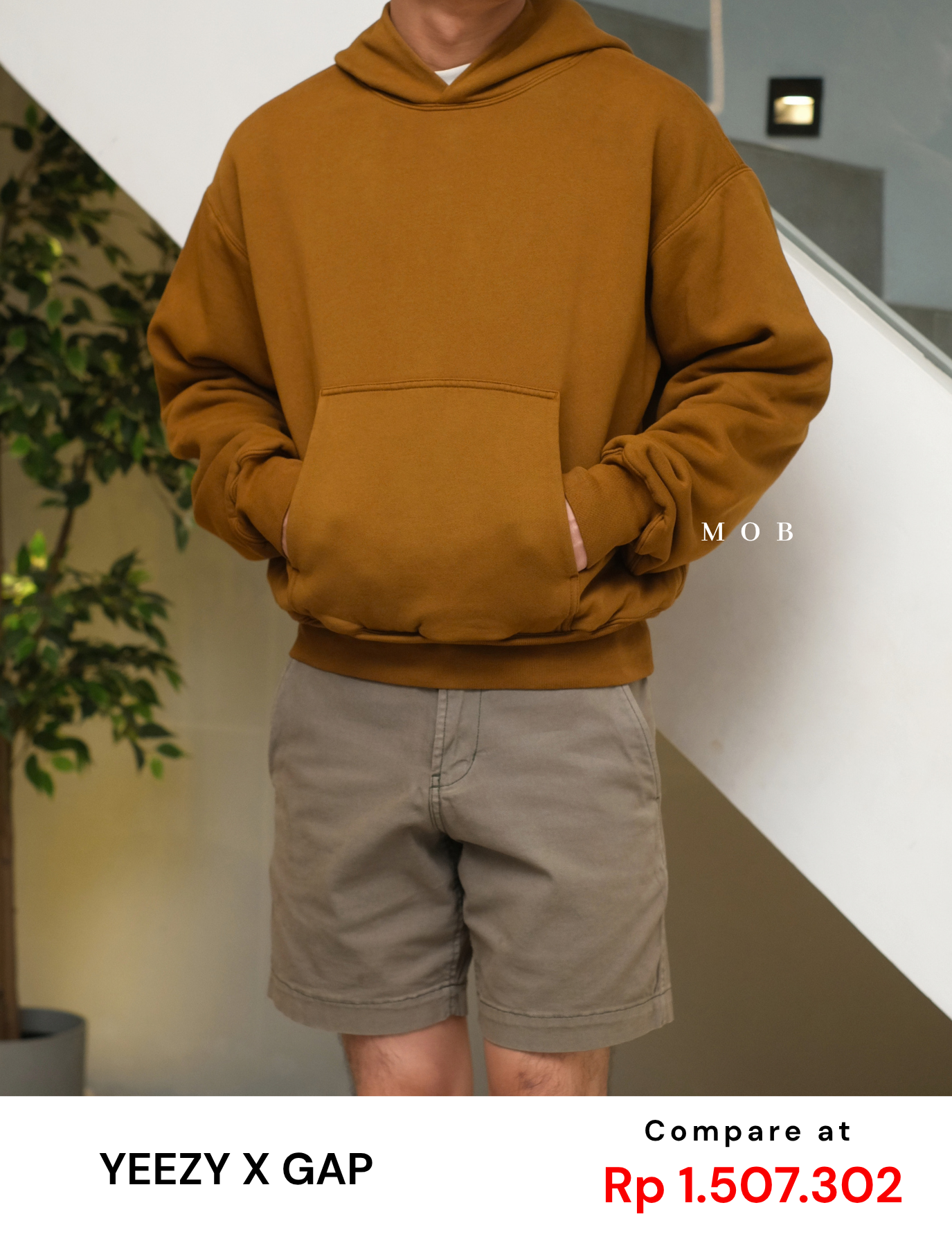 YZHOD01004 Yeezy x Gap Boxy Hoodie Gold Brown 