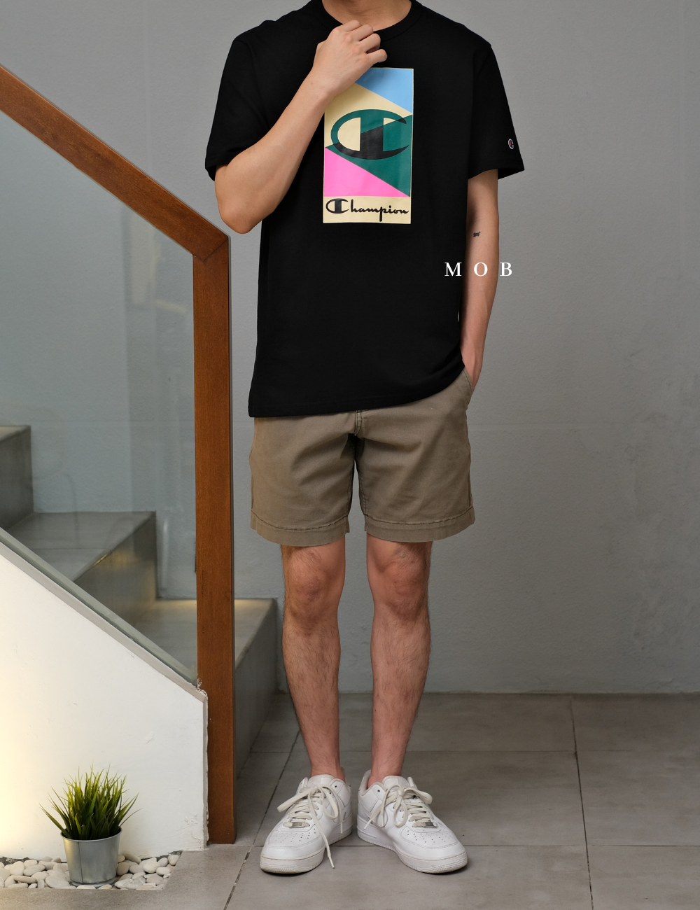 CHMPSST2008A Heritage With Vibrant Logo SS Tee Black 