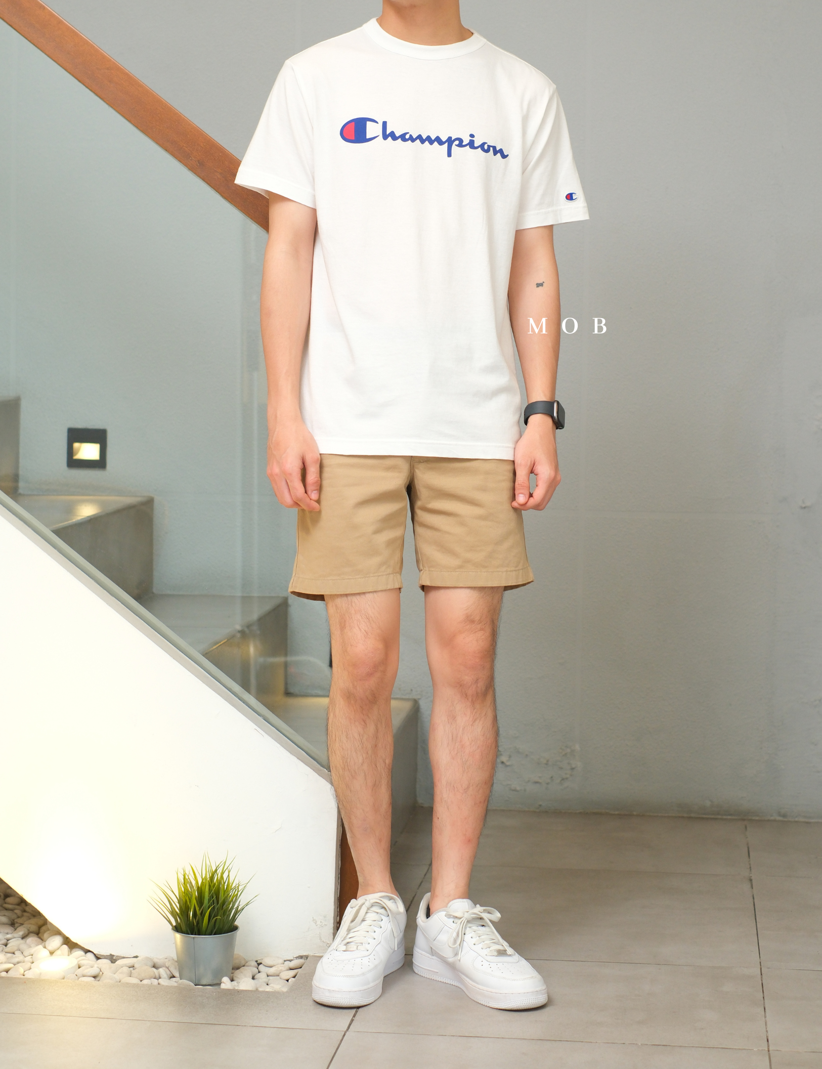 CHMPSST2401B Classic Script Logo SS Tee Broken White