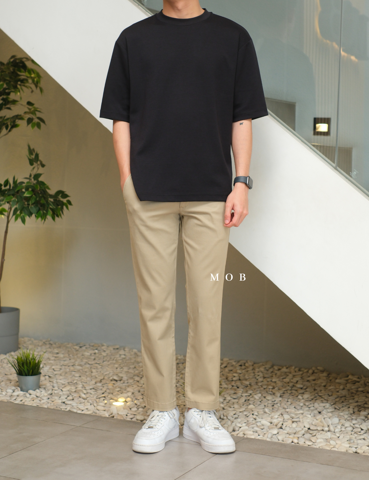 AZEPT01002 Essentials Slim Stretch Chino Pants Khaki