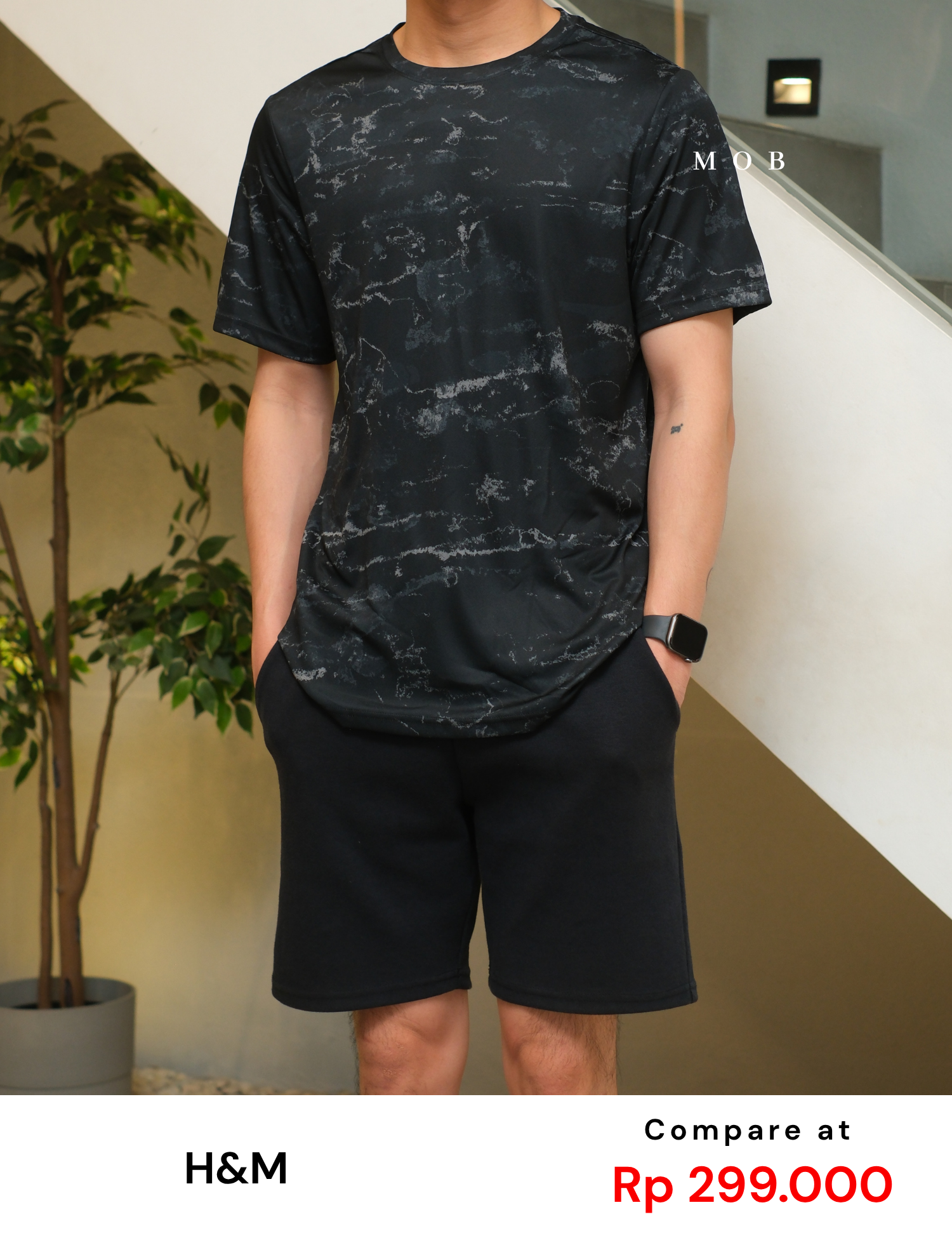 HMSST04002 DryMove SS Tee Black Marbled