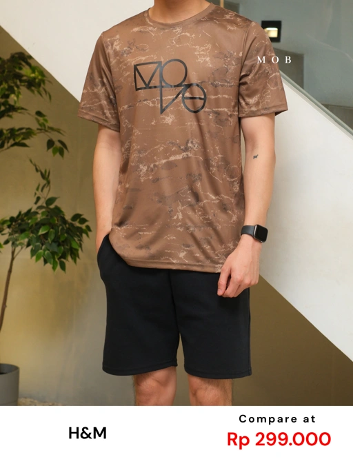 Image of HMSST04003 DryMove Big Logo SS Tee Brown