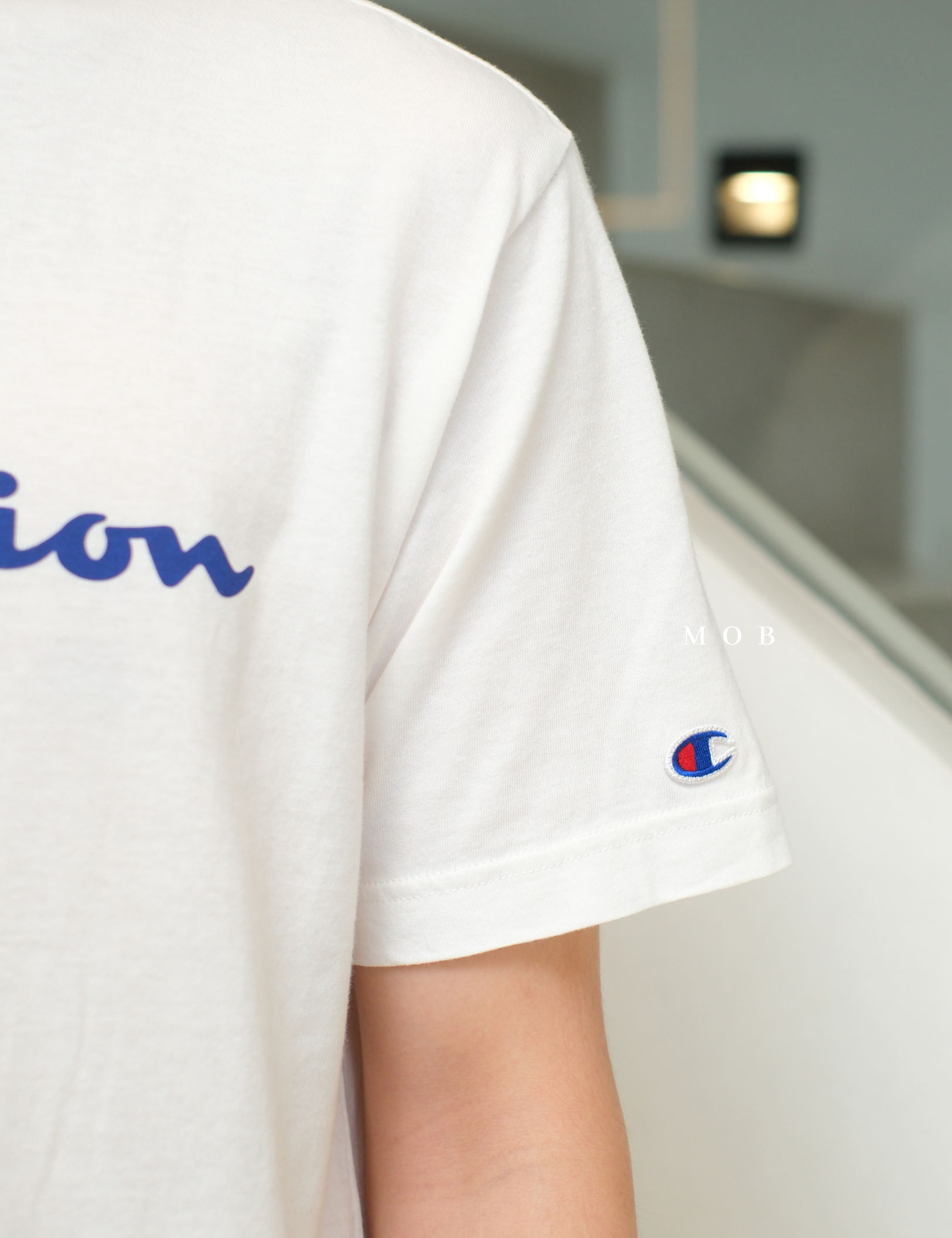 CHMPSST2401B Classic Script Logo SS Tee Broken White