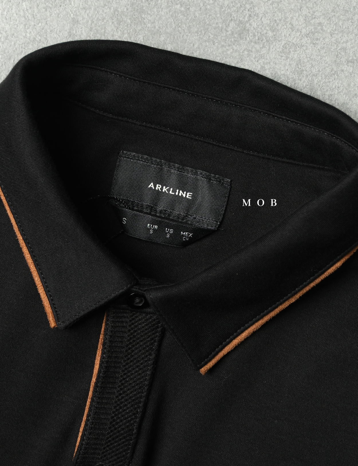 ARK01LSP019 Gentle Polo LS Shirt Obsidian Black