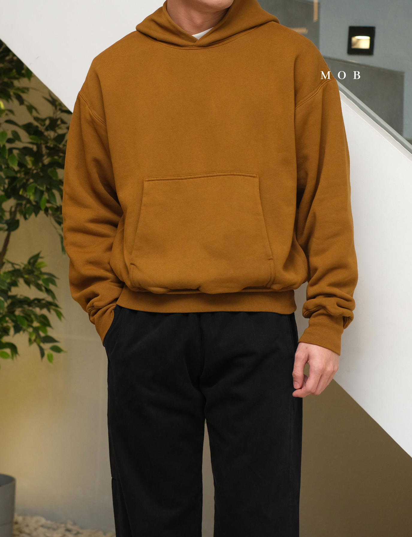 YZHOD01004 Yeezy x Gap Boxy Hoodie Gold Brown 