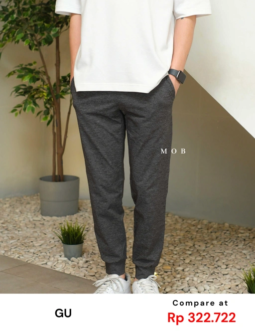 Image of GUJP03002 Stretch Jogger Pants Dark Grey
