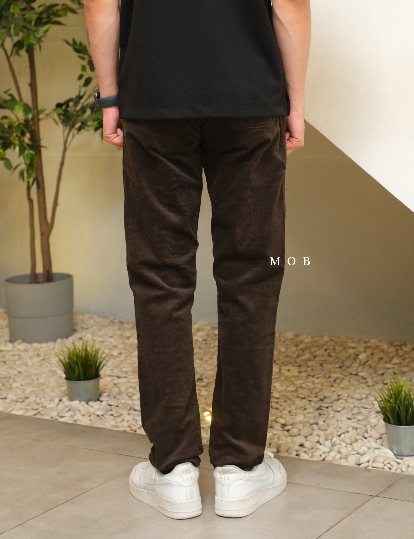 HMPT12001B Slim Corduroy Pants Dark Brown