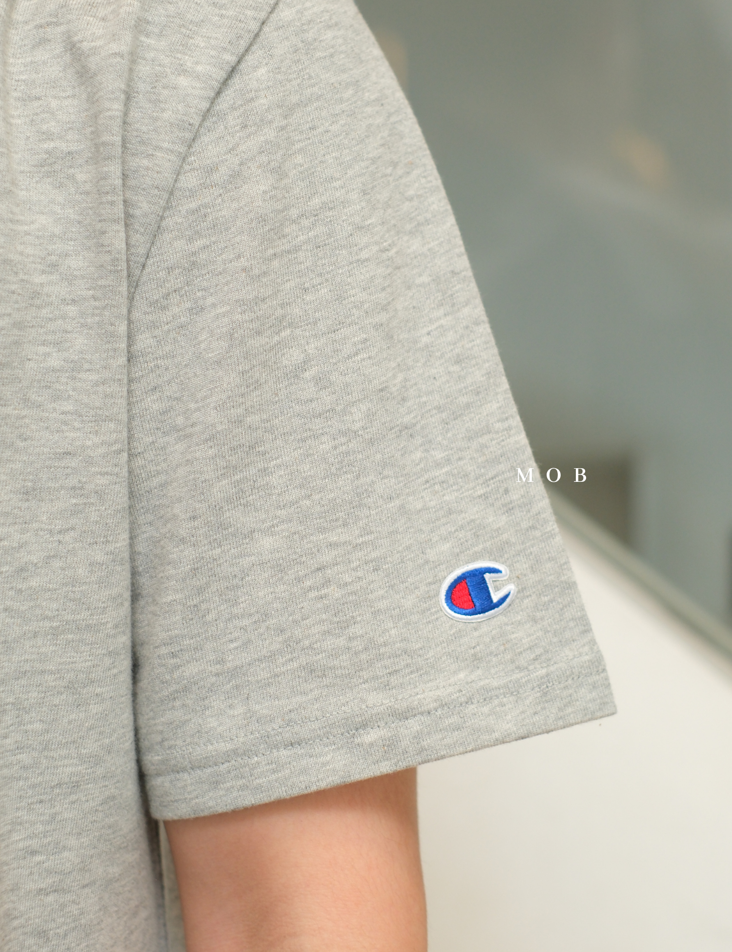 CHMPSST1402A Heritage Tee Wraparound Logo Grey