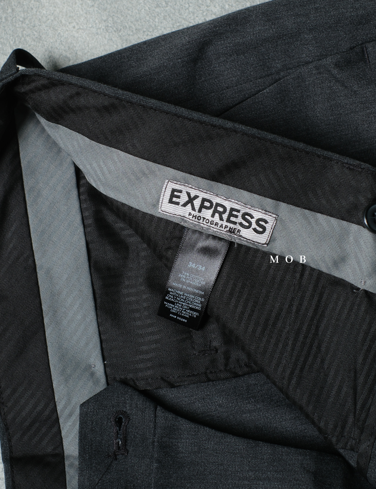 EXPT1809 Slim Photographer Stretch Cotton Pants Dark Grey Misty (34 ONLY)