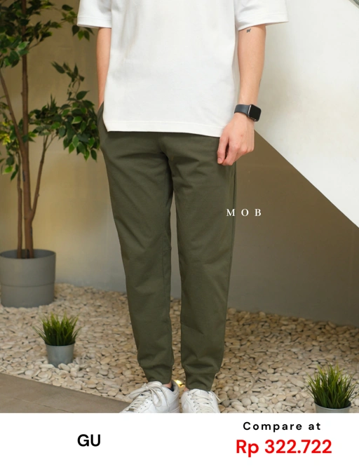 Image of GUJP03004 Stretch Jogger Pants Olive