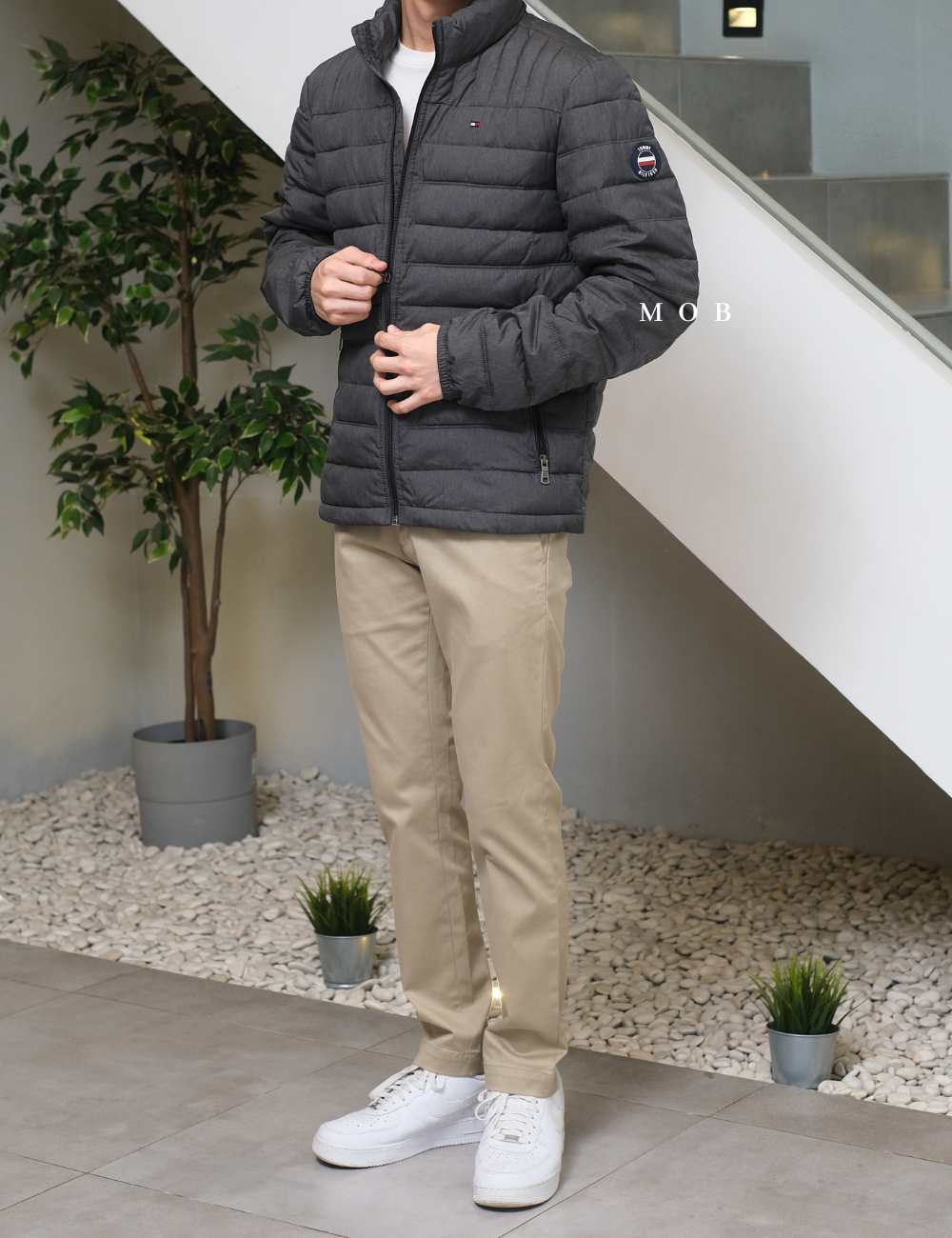 THJ1001 Mens Ultra Loft Puffer Jacket Dark Grey Misty (S ONLY)