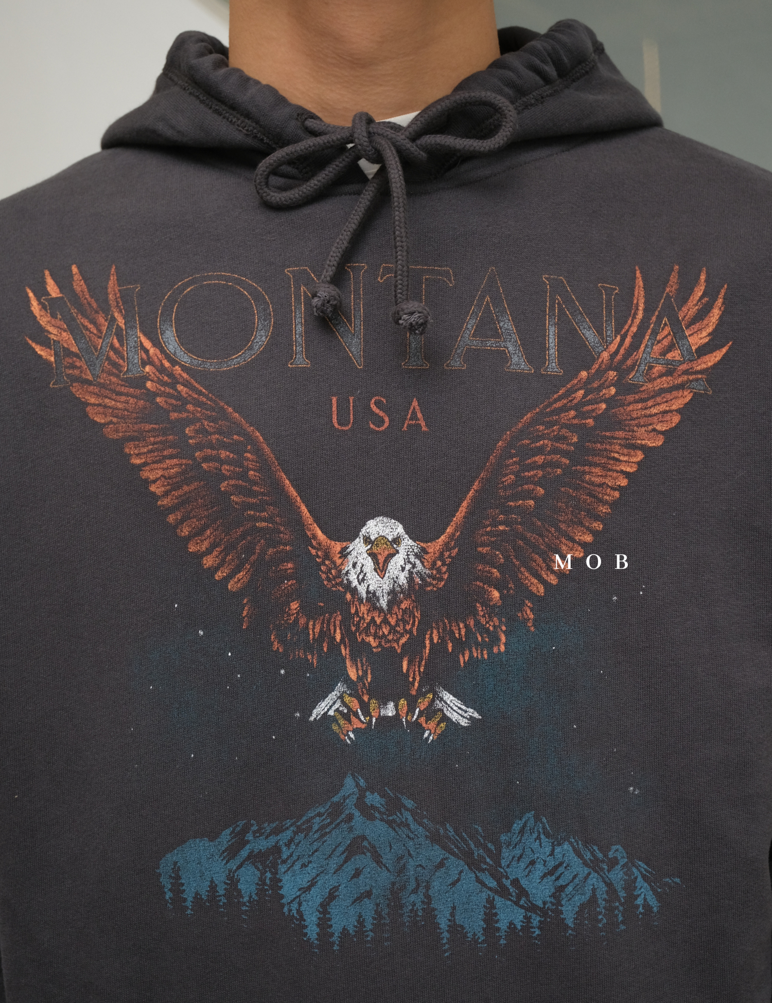 HOLLHOD01001 Eagle Montana Hoodie Charcoal 