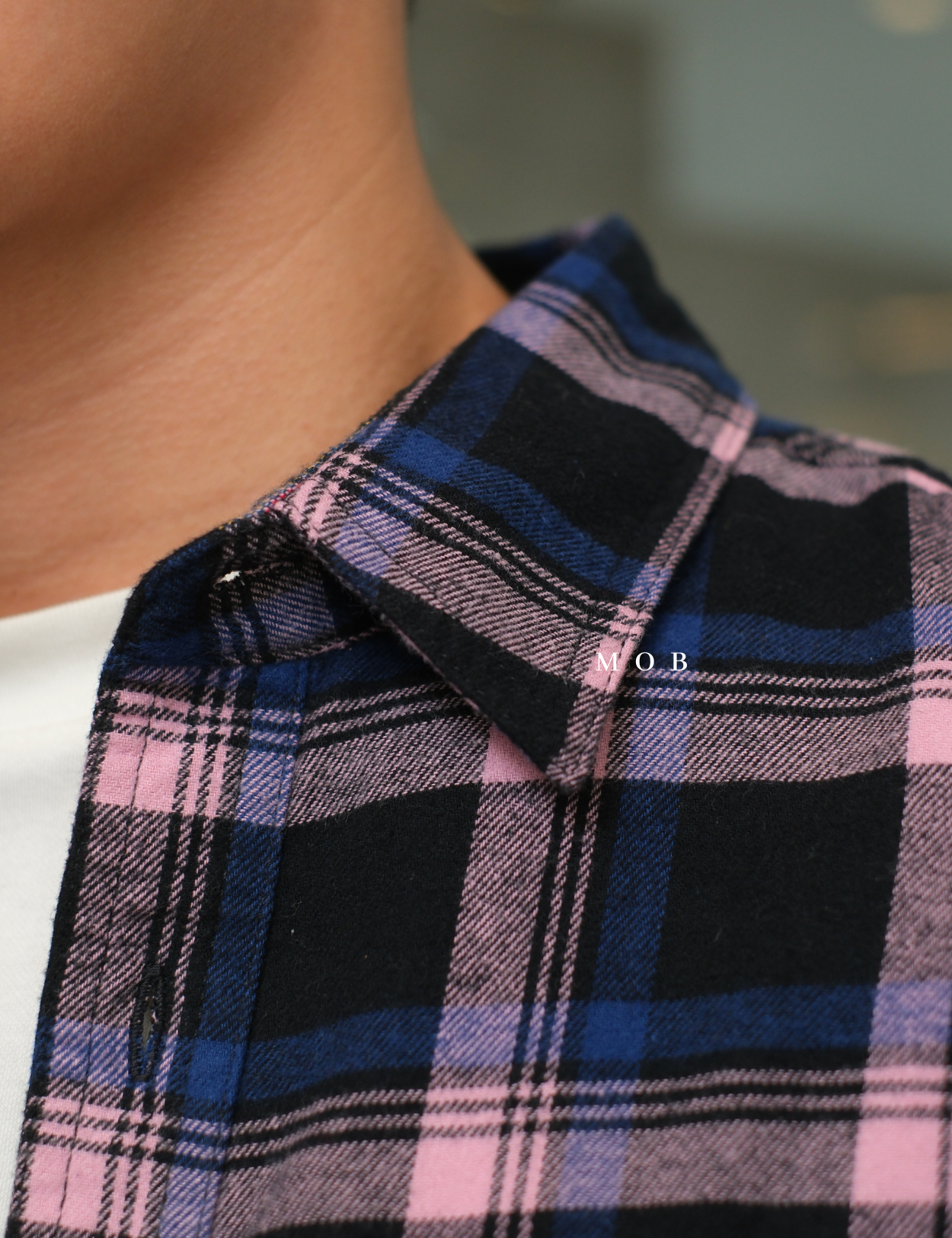 SNMLSS01002 Super Soft Flannel LS Shirt Navy Pink Plaid