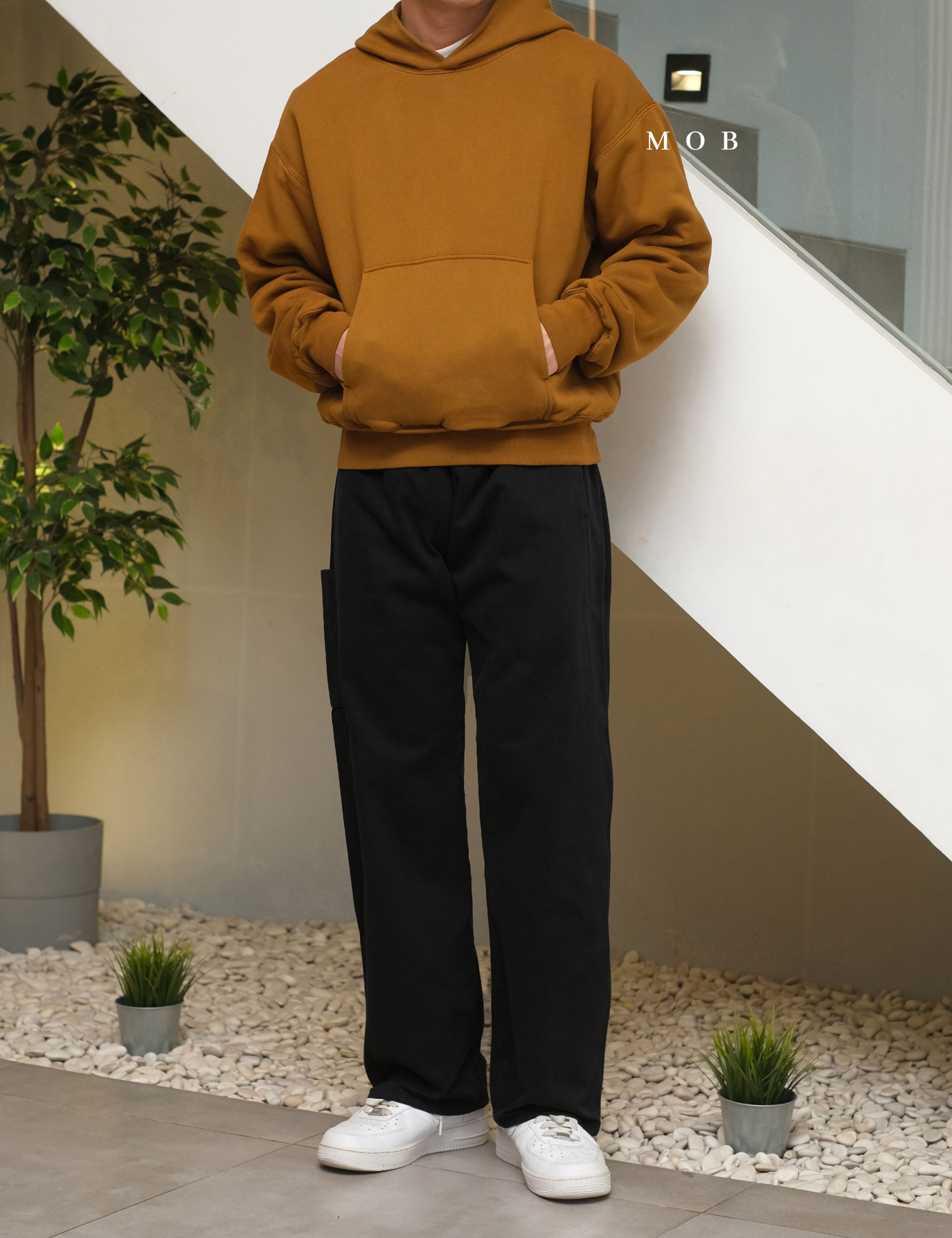 YZHOD01004 Yeezy x Gap Boxy Hoodie Gold Brown 