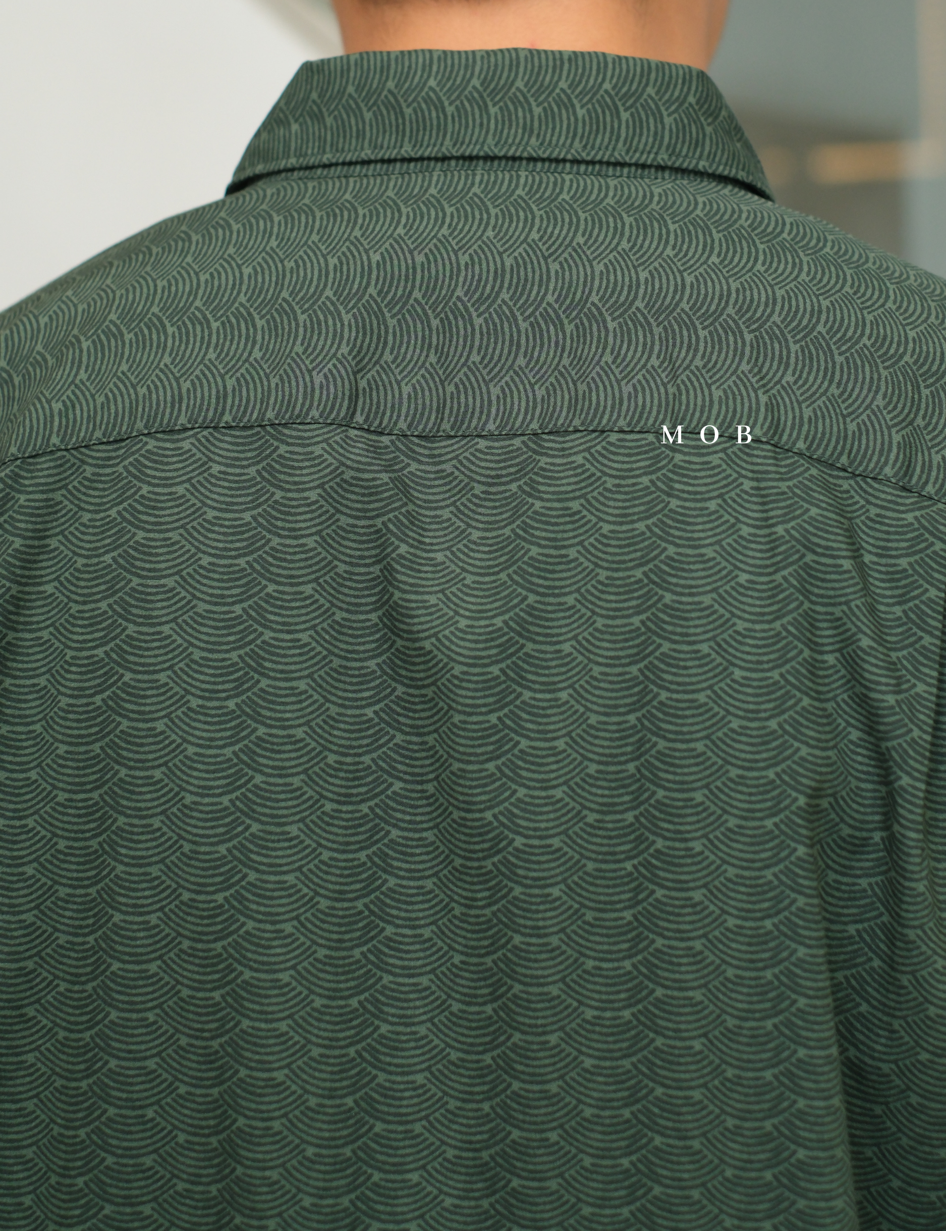 UNQSSS05005 Batik SS Shirt Olive Pattern