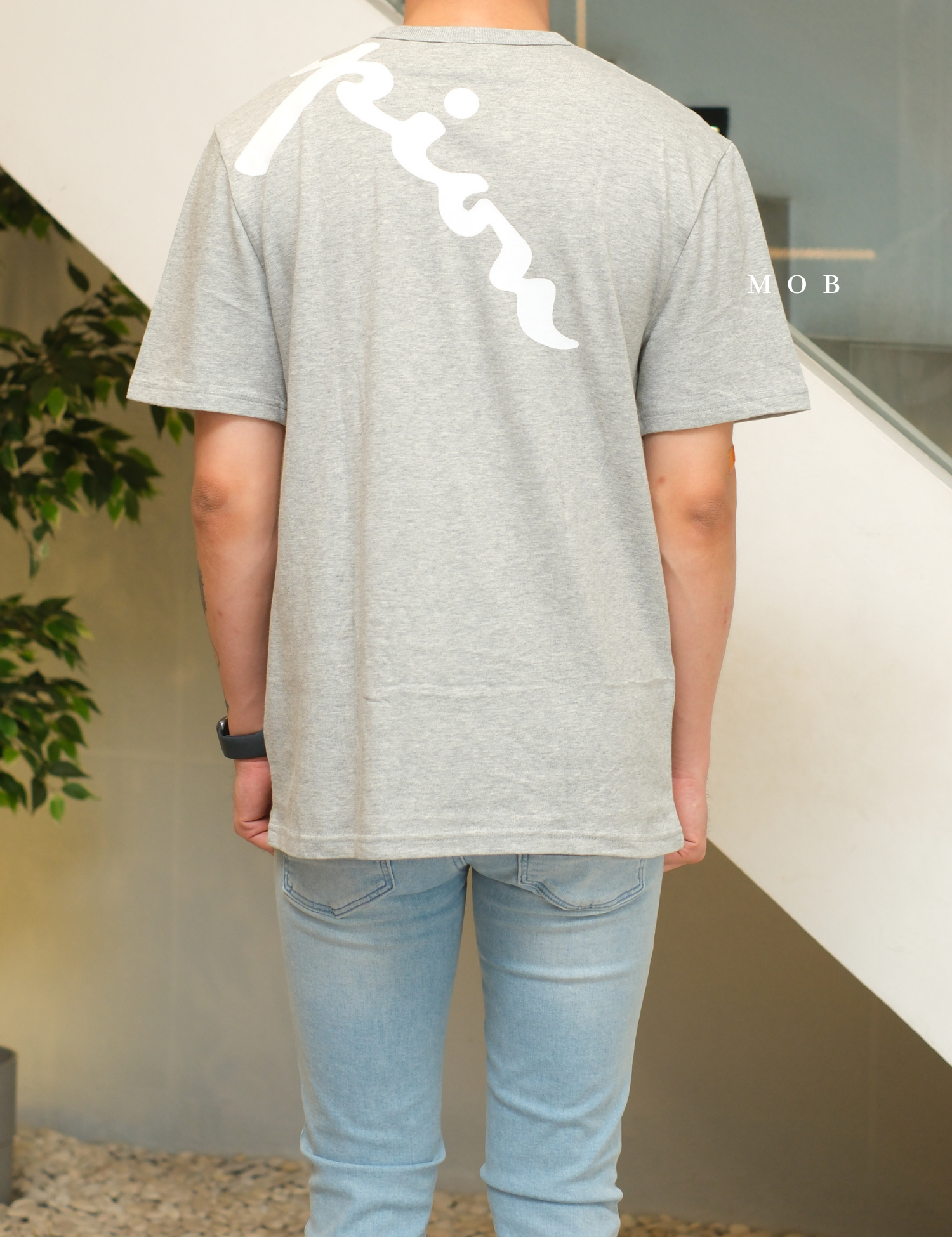 CHMPSST1402A Heritage Tee Wraparound Logo Grey